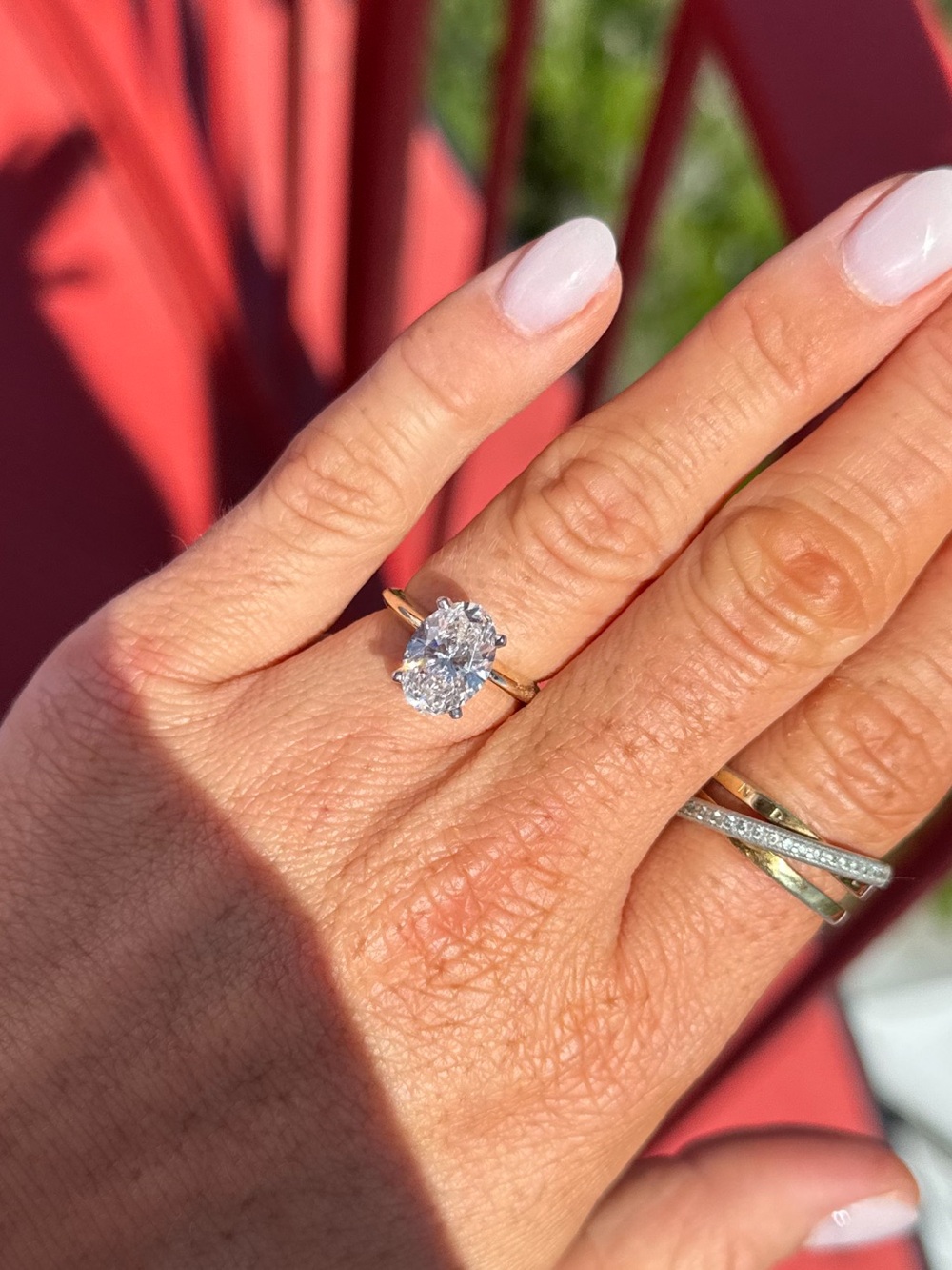 Elegant Oval Solitaire Diamond Ring in Yellow Gold
